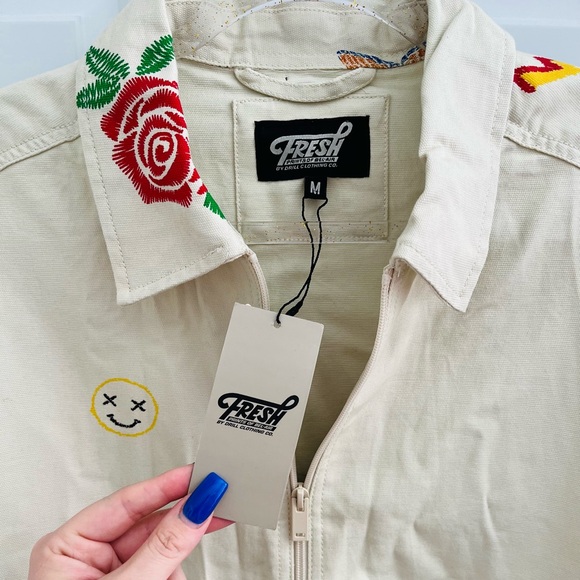 NWT fresh prints of bel-aire by drill clothing co printed zip up jacket size med - Picture 5 of 9